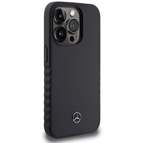 Etui Mercedes Smooth Leather na iPhone 15 Pro - czarne Etui Mercedes Smooth Leather na iPhone 15 Pro - czarne