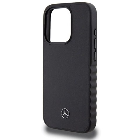 Etui Mercedes Smooth Leather na iPhone 15 Pro - czarne Etui Mercedes Smooth Leather na iPhone 15 Pro - czarne