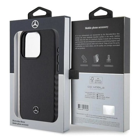 Etui Mercedes Smooth Leather na iPhone 15 Pro - czarne Etui Mercedes Smooth Leather na iPhone 15 Pro - czarne