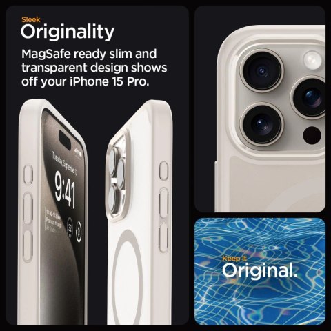 Etui Spigen Ultra Hybrid Mag z MagSafe na iPhone 15 Pro - matowy tytan naturalny Etui Spigen Ultra Hybrid Mag z MagSafe na iPhone 15 Pro - matowy tytan naturalny