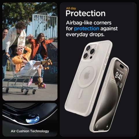 Etui Spigen Ultra Hybrid Mag z MagSafe na iPhone 15 Pro - matowy tytan naturalny Etui Spigen Ultra Hybrid Mag z MagSafe na iPhone 15 Pro - matowy tytan naturalny