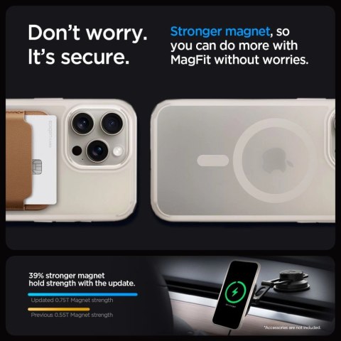 Etui Spigen Ultra Hybrid Mag z MagSafe na iPhone 15 Pro - matowy tytan naturalny Etui Spigen Ultra Hybrid Mag z MagSafe na iPhone 15 Pro - matowy tytan naturalny