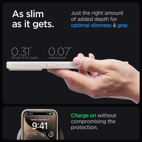 Etui Spigen Ultra Hybrid Mag z MagSafe na iPhone 15 Pro - matowy tytan naturalny Etui Spigen Ultra Hybrid Mag z MagSafe na iPhone 15 Pro - matowy tytan naturalny