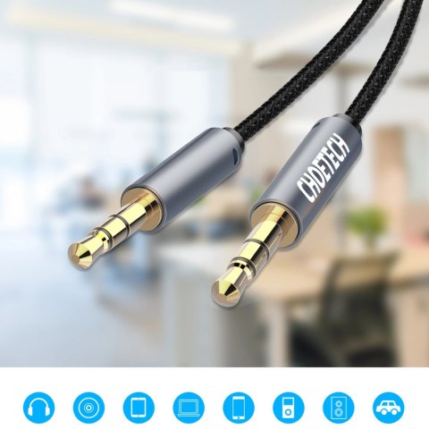 Kabel Choetech AUX002 mini jack 3.5mm (męski) / mini jack 3.5mm (męski) 1.2m - czarny Kabel Choetech AUX002 mini jack 3.5mm (męski) / mini jack 3.5mm (męski) 1.2m - czarny
