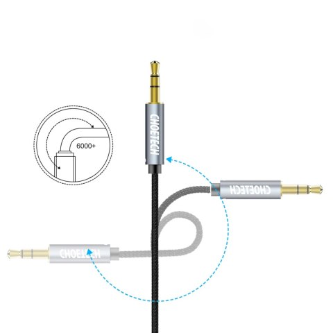 Kabel Choetech AUX002 mini jack 3.5mm (męski) / mini jack 3.5mm (męski) 1.2m - czarny Kabel Choetech AUX002 mini jack 3.5mm (męski) / mini jack 3.5mm (męski) 1.2m - czarny