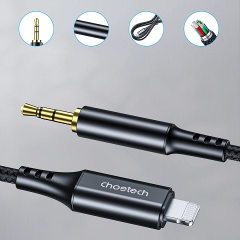 Kabel Choetech AUX007 Lighting / mini jack 3.5mm 1 m - czarny Kabel Choetech AUX007 Lighting / mini jack 3.5mm 1 m - czarny