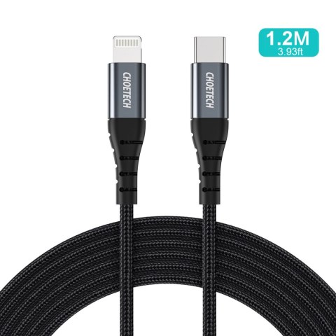 Kabel Choetech IP0039 USB-C / Lightning MFi 480Mb/s 3A 1.2m - czarny Kabel Choetech IP0039 USB-C / Lightning MFi 480Mb/s 3A 1.2m - czarny