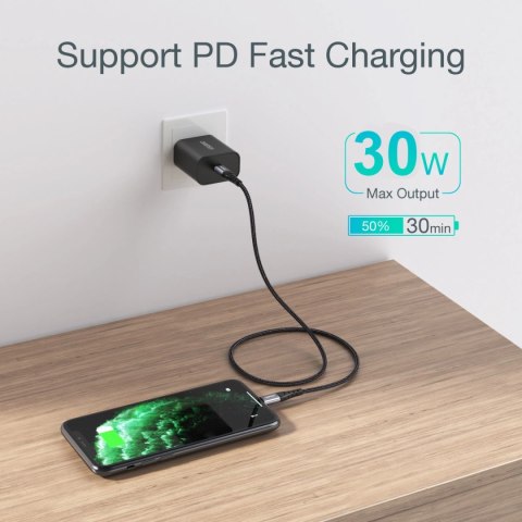 Kabel Choetech IP0039 USB-C / Lightning MFi 480Mb/s 3A 1.2m - czarny Kabel Choetech IP0039 USB-C / Lightning MFi 480Mb/s 3A 1.2m - czarny