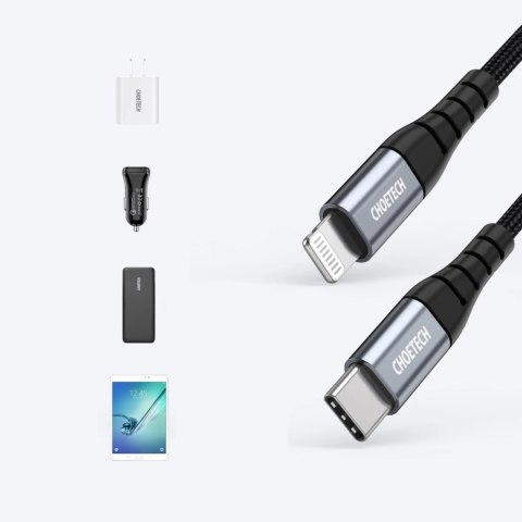 Kabel Choetech IP0041 USB-C / Lightning MFi 480Mb/s 3A 2 m - czarny Kabel Choetech IP0041 USB-C / Lightning MFi 480Mb/s 3A 2 m - czarny