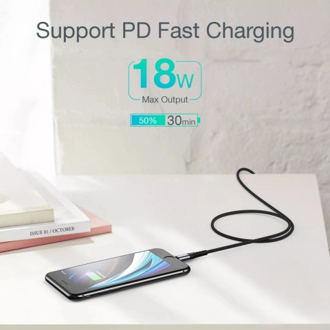 Kabel Choetech IP0042 USB-C / Lightning MFi 480Mb/s 3A 3m - czarny Kabel Choetech IP0042 USB-C / Lightning MFi 480Mb/s 3A 3m - czarny