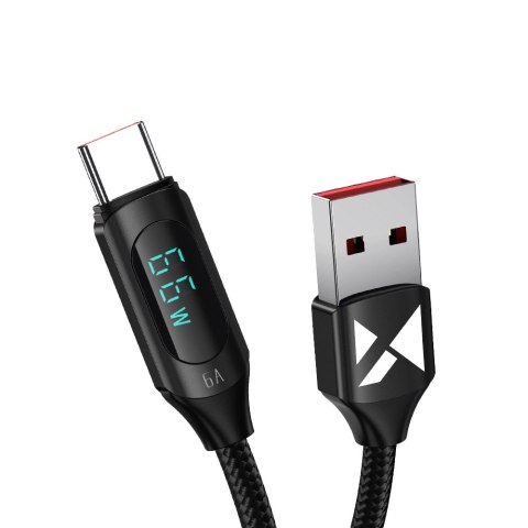 Kabel USB A - USB C Wozinsky WUACC2 z wyświetlaczem 66W 6A 2m - czarny Kabel USB A - USB C Wozinsky WUACC2 z wyświetlaczem 66W 6A 2m - czarny