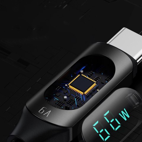 Kabel USB A - USB C Wozinsky WUACC2 z wyświetlaczem 66W 6A 2m - czarny Kabel USB A - USB C Wozinsky WUACC2 z wyświetlaczem 66W 6A 2m - czarny