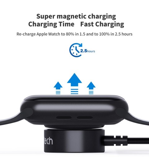 Ładowarka bezprzewodowa Choetech T319 MFI o mocy 5W, do Apple Watch + kabel USB-C - czarna Ładowarka bezprzewodowa Choetech T319 MFI o mocy 5W, do Apple Watch + kabel USB-C - czarna