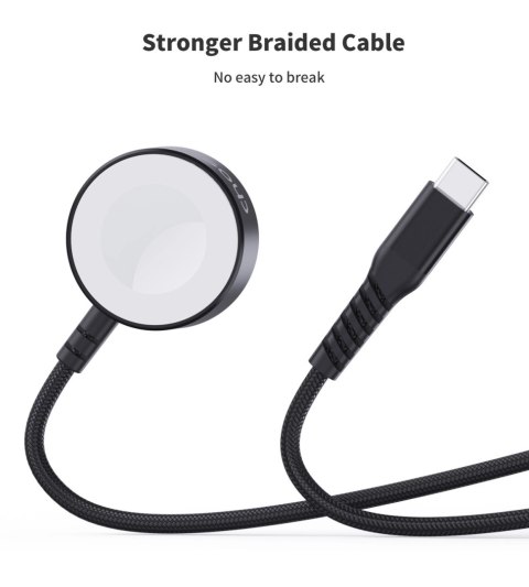Ładowarka bezprzewodowa Choetech T319 MFI o mocy 5W, do Apple Watch + kabel USB-C - czarna Ładowarka bezprzewodowa Choetech T319 MFI o mocy 5W, do Apple Watch + kabel USB-C - czarna