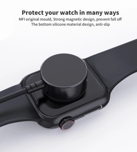 Ładowarka bezprzewodowa Choetech T319 MFI o mocy 5W, do Apple Watch + kabel USB-C - czarna Ładowarka bezprzewodowa Choetech T319 MFI o mocy 5W, do Apple Watch + kabel USB-C - czarna