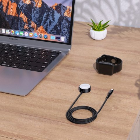 Ładowarka bezprzewodowa Choetech T319 MFI o mocy 5W, do Apple Watch + kabel USB-C - czarna Ładowarka bezprzewodowa Choetech T319 MFI o mocy 5W, do Apple Watch + kabel USB-C - czarna