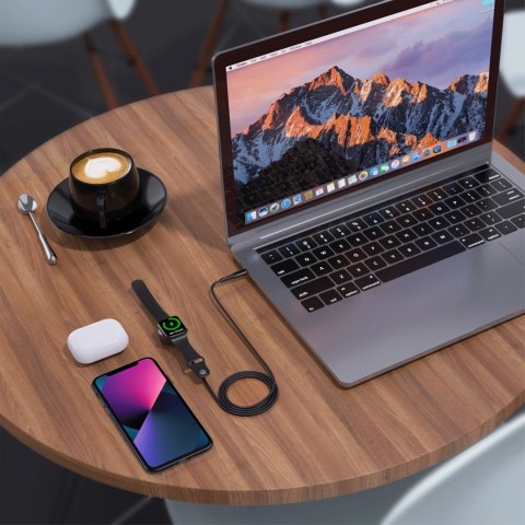 Ładowarka bezprzewodowa Choetech T319 MFI o mocy 5W, do Apple Watch + kabel USB-C - czarna Ładowarka bezprzewodowa Choetech T319 MFI o mocy 5W, do Apple Watch + kabel USB-C - czarna