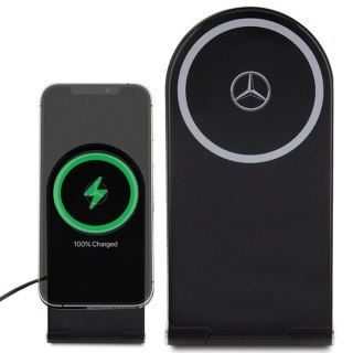 Ładowarka indukcyjna Mercedes Silver Stars MagSafe składana 2w1 15W - czarna