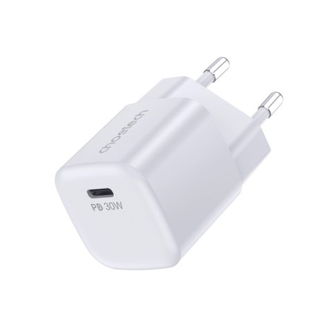 Ładowarka sieciowa Choetech PD5007 USB-C PD 30W GaN - biała Ładowarka sieciowa Choetech PD5007 USB-C PD 30W GaN - biała