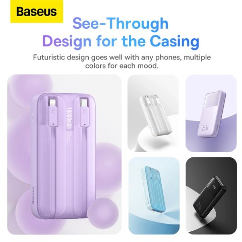Powerbank Baseus Comet Series z wyświetlaczem 10000mAh 22.5W - niebieski + kabel USB-A - USB-C 0.3m - biały Powerbank Baseus Comet Series z wyświetlaczem 10000mAh 22.5W - niebieski + kabel USB-A - USB-C 0.3m - biały