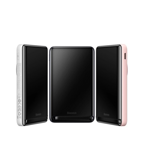 Powerbank Baseus Magnetic Bracket 10000mAh 20W z MagSafe - różowy + kabel USB-C 60W 0.5m