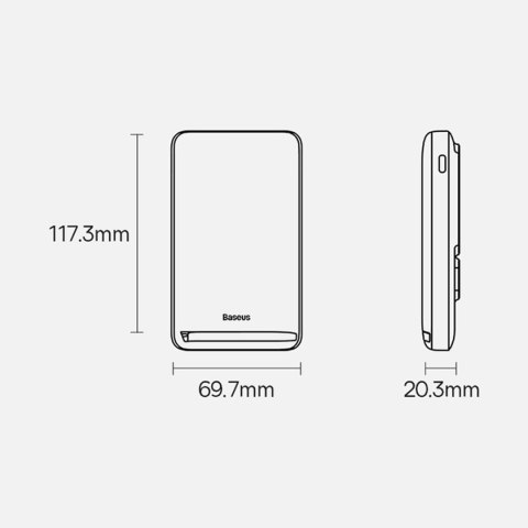 Powerbank Baseus Magnetic Bracket 10000mAh 20W z MagSafe - różowy + kabel USB-C 60W 0.5m