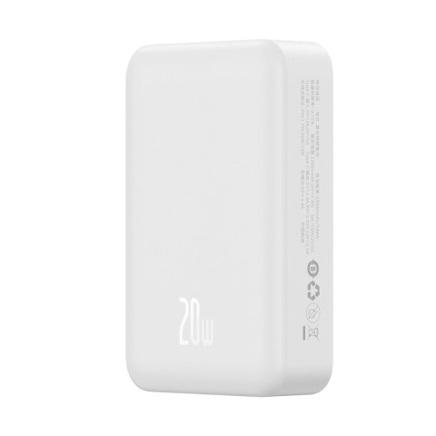 Powerbank Baseus Magnetic Mini 20000 mAh 20W - biały + kabel USB-C / USB-C Powerbank Baseus Magnetic Mini 20000 mAh 20W - biały + kabel USB-C / USB-C