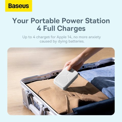 Powerbank Baseus Magnetic Mini 20000 mAh 20W - biały + kabel USB-C / USB-C Powerbank Baseus Magnetic Mini 20000 mAh 20W - biały + kabel USB-C / USB-C
