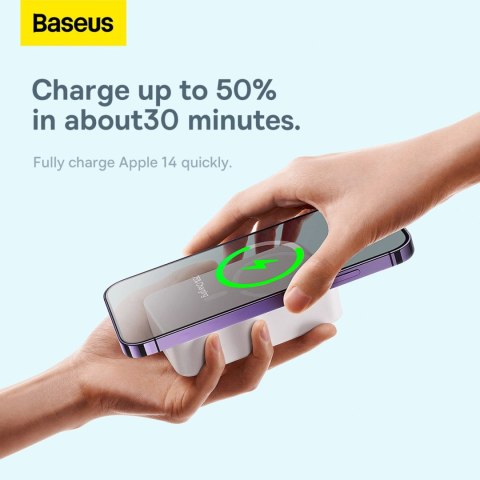 Powerbank Baseus Magnetic Mini 20000 mAh 20W - biały + kabel USB-C / USB-C Powerbank Baseus Magnetic Mini 20000 mAh 20W - biały + kabel USB-C / USB-C