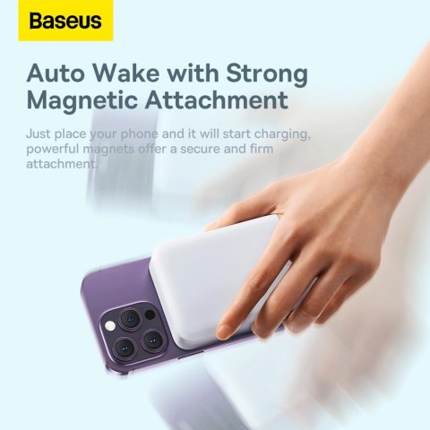 Powerbank Baseus Magnetic Mini 20000 mAh 20W - biały + kabel USB-C / USB-C Powerbank Baseus Magnetic Mini 20000 mAh 20W - biały + kabel USB-C / USB-C