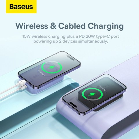 Powerbank Baseus Magnetic Mini 20000 mAh 20W - czarny + kabel USB-C / USB-C Powerbank Baseus Magnetic Mini 20000 mAh 20W - czarny + kabel USB-C / USB-C