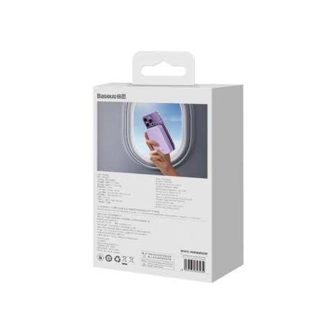 Powerbank Baseus Magnetic Mini 20000 mAh 20W - fioletowy + kabel USB-C / USB-C Powerbank Baseus Magnetic Mini 20000 mAh 20W - fioletowy + kabel USB-C / USB-C
