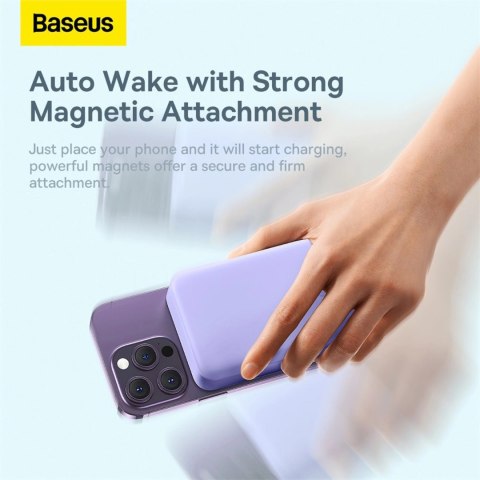 Powerbank Baseus Magnetic Mini 20000 mAh 20W - fioletowy + kabel USB-C / USB-C Powerbank Baseus Magnetic Mini 20000 mAh 20W - fioletowy + kabel USB-C / USB-C