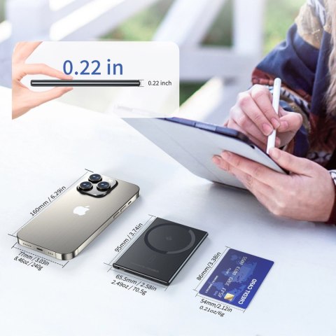 Powerbank Choetech SuperThin B708 2000mAh indukcyjny 5W MagSafe / Qi - czarny Powerbank Choetech SuperThin B708 2000mAh indukcyjny 5W MagSafe / Qi - czarny
