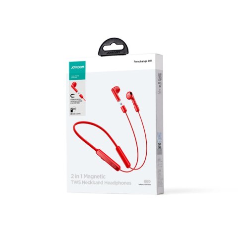 Sportowe słuchawki bezprzewodowe typu neckband Joyroom JR-DS1 - czerwone