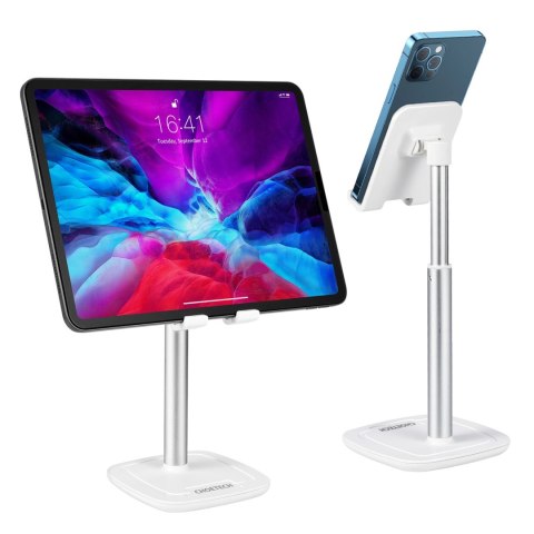 Stojak Choetech H035 aluminiowy na telefon lub tablet z regulacją - biało-srebrny Stojak Choetech H035 aluminiowy na telefon lub tablet z regulacją - biało-srebrny