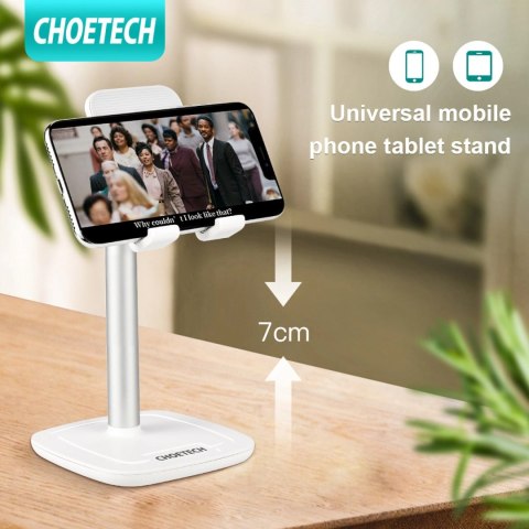 Stojak Choetech H035 aluminiowy na telefon lub tablet z regulacją - biało-srebrny Stojak Choetech H035 aluminiowy na telefon lub tablet z regulacją - biało-srebrny
