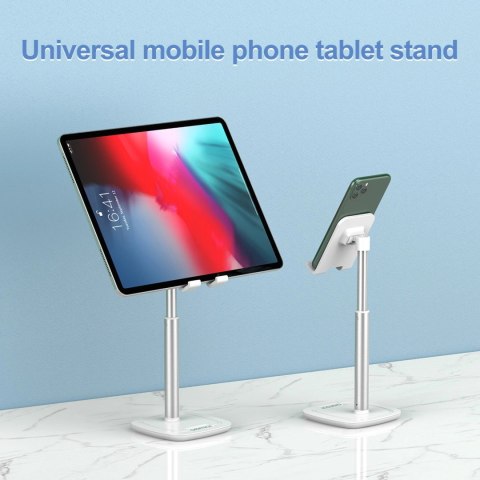 Stojak Choetech H035 aluminiowy na telefon lub tablet z regulacją - biało-srebrny Stojak Choetech H035 aluminiowy na telefon lub tablet z regulacją - biało-srebrny