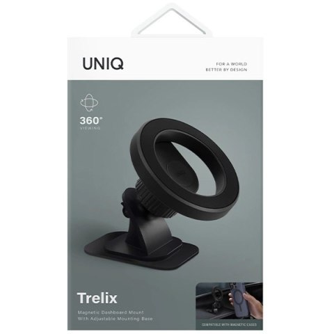 Uchwyt samochodowy UNIQ Trelix Car magnetyczny na deskę rozdzielczą - czarny Uchwyt samochodowy UNIQ Trelix Car magnetyczny na deskę rozdzielczą - czarny