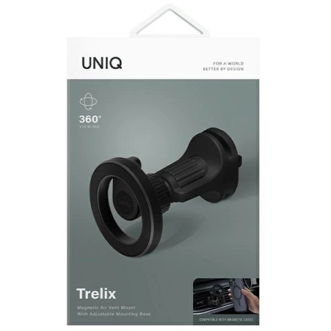 Uchwyt samochodowy UNIQ Trelix Car magnetyczny na kratkę nawiewu - czarny Uchwyt samochodowy UNIQ Trelix Car magnetyczny na kratkę nawiewu - czarny