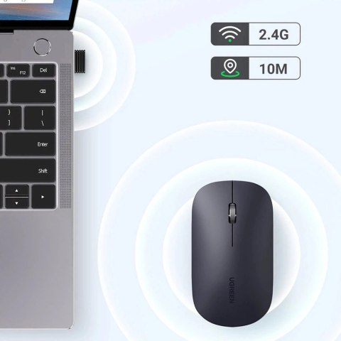 Ugreen poręczna myszka bezprzewodowa USB czarny (MU001) Ugreen poręczna myszka bezprzewodowa USB czarny (MU001)