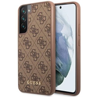 Guess nakładka do Samsung Galaxy S23 Plus GUHCS23MG4GFBR brązowa hardcase 4G Metal Gold Logo