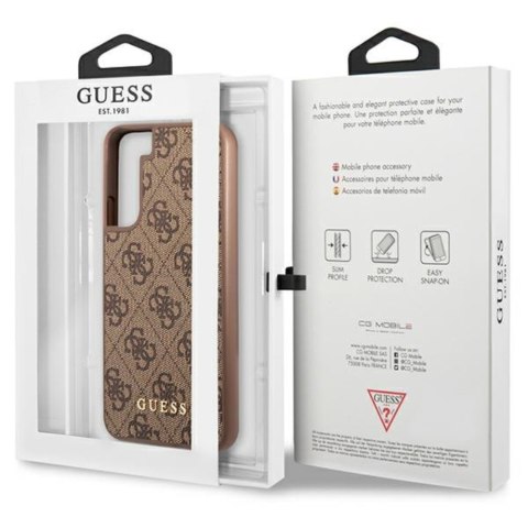 Guess nakładka do Samsung Galaxy S23 Plus GUHCS23MG4GFBR brązowa hardcase 4G Metal Gold Logo