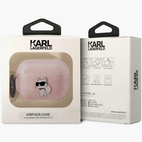 Karl Lagerfeld etui do AirPods Pro 2 KLAP2HNCHTCP różowe TPU NFT Choupette Karl Lagerfeld etui do AirPods Pro 2 KLAP2HNCHTCP różowe TPU NFT Choupette