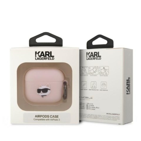 Karl Lagerfeld etui do Airpods 3 KLA3RUNCHP różowe 3D Silicone NFT Karl Karl Lagerfeld etui do Airpods 3 KLA3RUNCHP różowe 3D Silicone NFT Karl