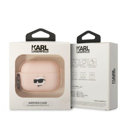 Karl Lagerfeld etui do Airpods Pro 2 KLAP2RUNCHP różowe 3D Silicone NFT Karl Karl Lagerfeld etui do Airpods Pro 2 KLAP2RUNCHP różowe 3D Silicone NFT Karl