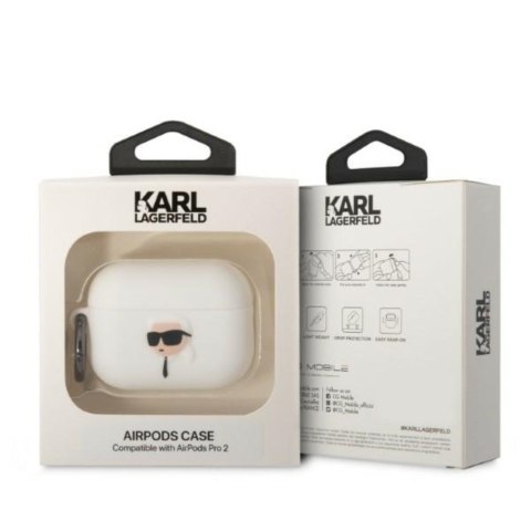 Karl Lagerfeld etui do Airpods Pro 2 KLAP2RUNIKH białe 3D Silicone NFT Karl Karl Lagerfeld etui do Airpods Pro 2 KLAP2RUNIKH białe 3D Silicone NFT Karl