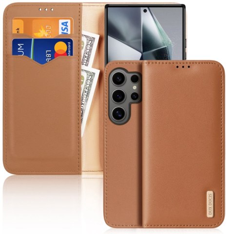 Etui Dux Ducis Hivo z klapką i blokadą RFID do Samsung Galaxy S24 Ultra - brązowe Etui Dux Ducis Hivo z klapką i blokadą RFID do Samsung Galaxy S24 Ultra - brązowe