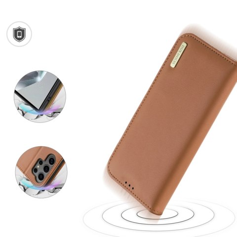Etui Dux Ducis Hivo z klapką i blokadą RFID do Samsung Galaxy S24 Ultra - brązowe Etui Dux Ducis Hivo z klapką i blokadą RFID do Samsung Galaxy S24 Ultra - brązowe