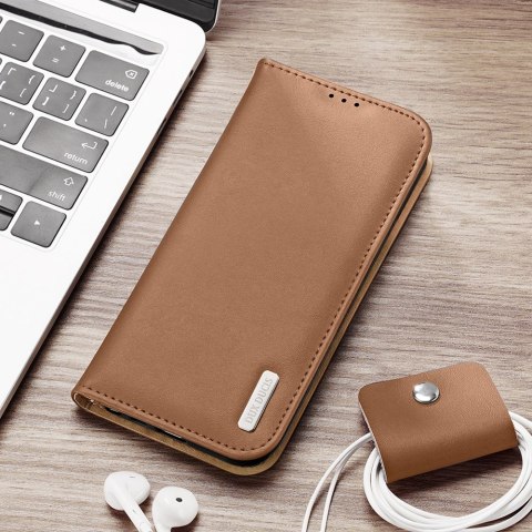 Etui Dux Ducis Hivo z klapką i blokadą RFID do Samsung Galaxy S24 Ultra - brązowe Etui Dux Ducis Hivo z klapką i blokadą RFID do Samsung Galaxy S24 Ultra - brązowe